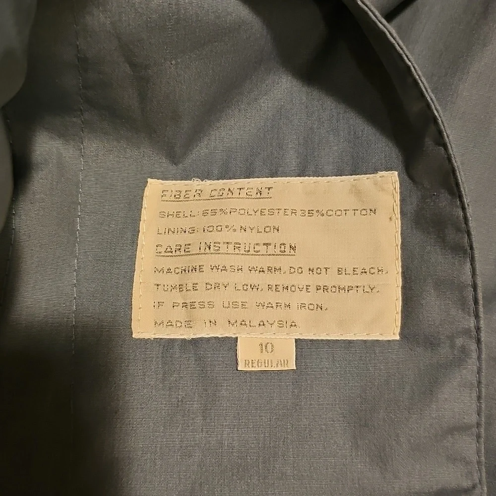 Misty Harbor vintage button-down light-weight short trench coat Size 10 - Picture 8 of 8